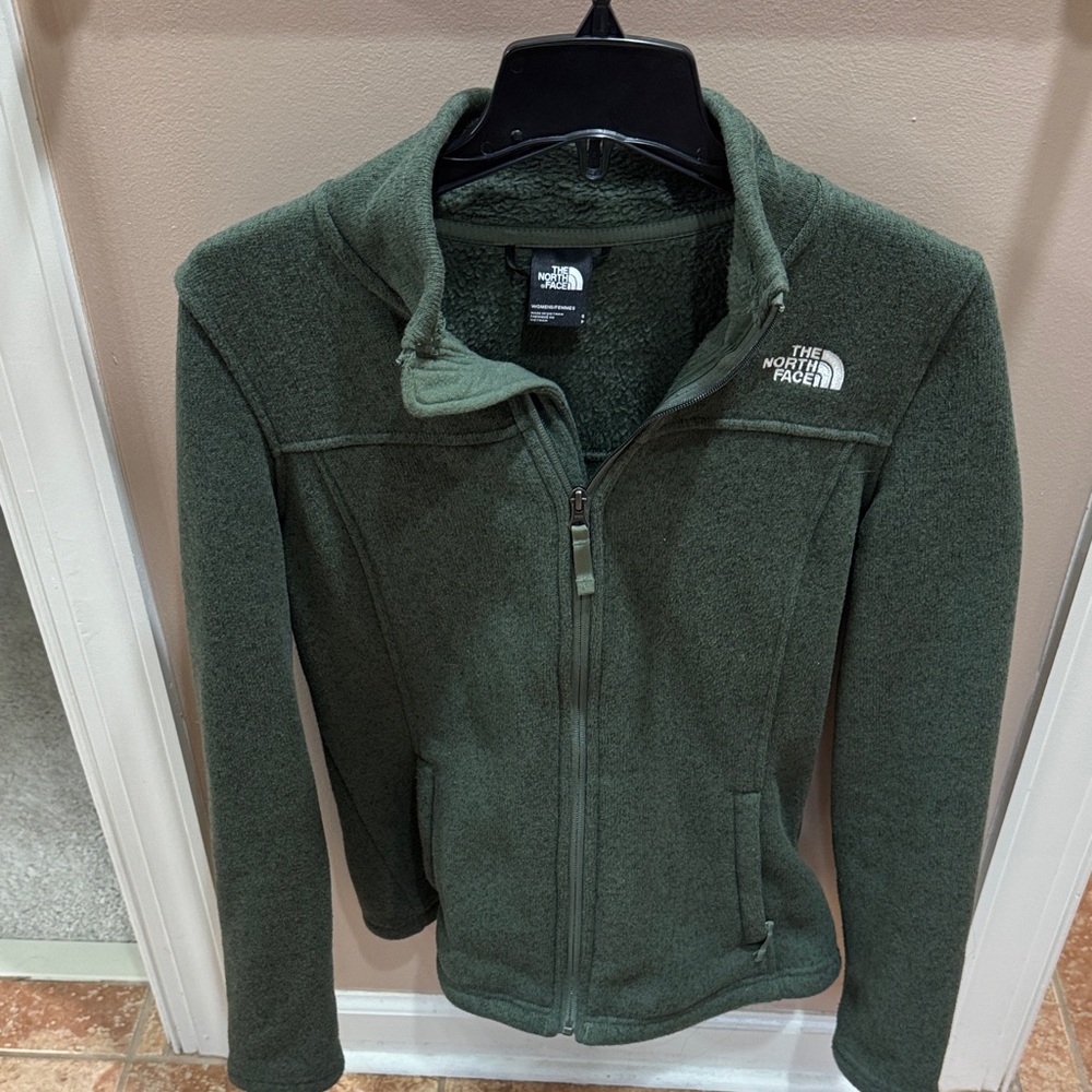The North Face Olive Full-Zip Fleece